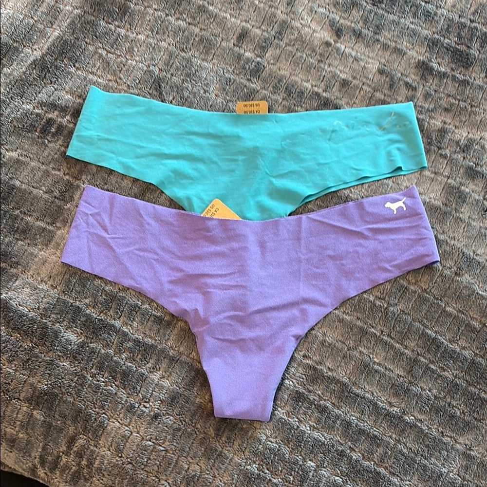 NWT Victoria’s Secret PINK thong set Blue Purple Medium